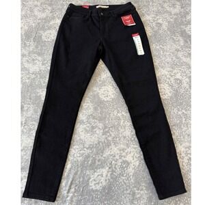 Levi Strauss Signature High Rise Skinny Black Jeans Womens Size 14 Long